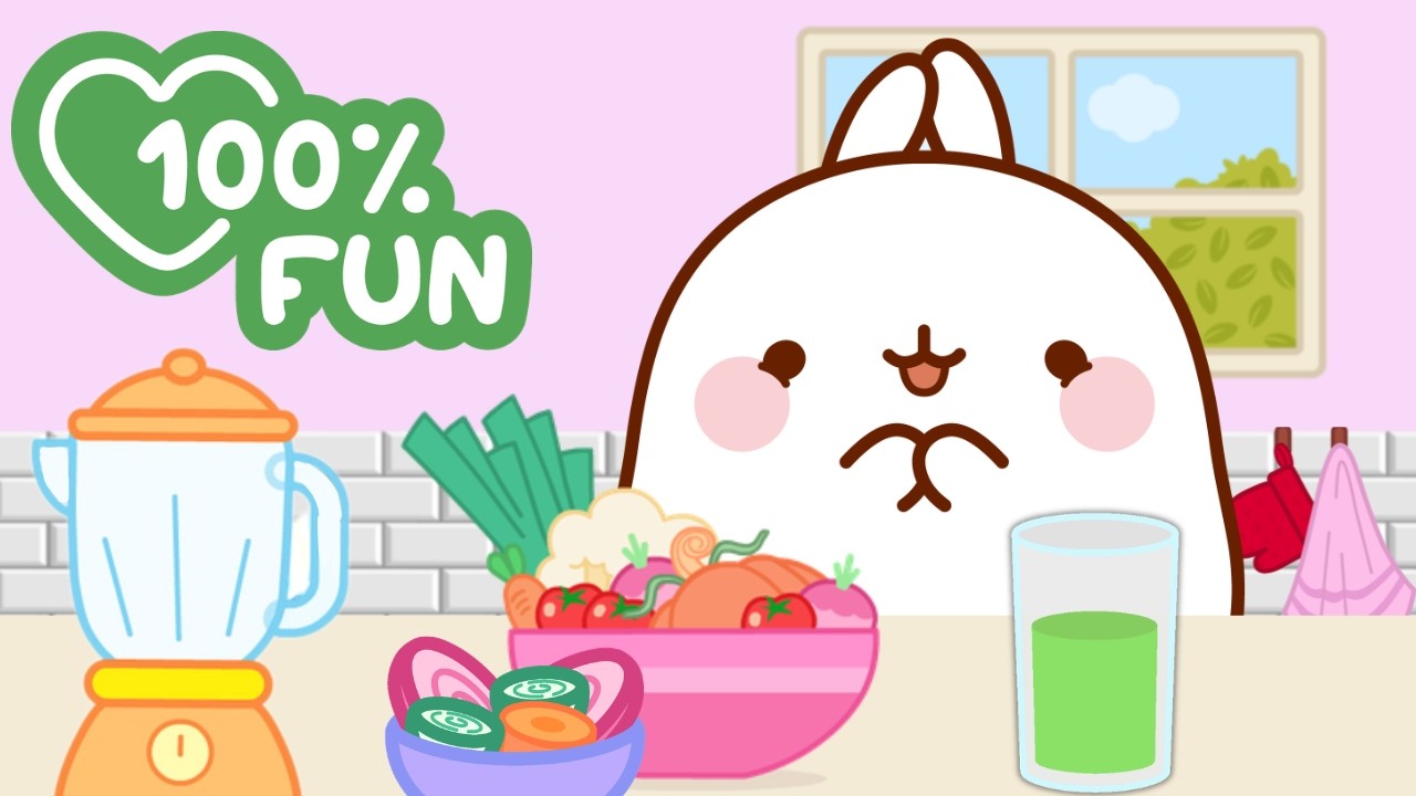 The Best Detox Juice Recipe! 🍎🥒 Molang’s Healthy Adventure