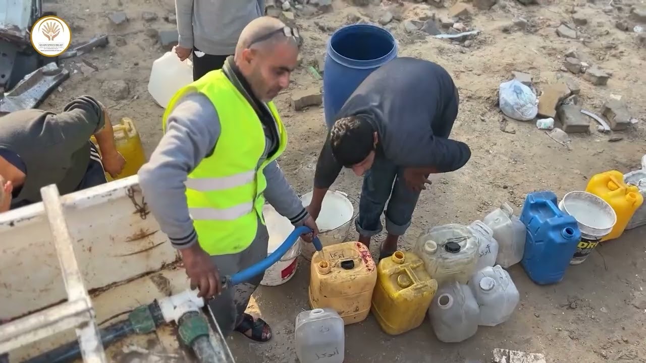 Water Tanks Distribution (237) for the Displaced families in Gaza, Thanks to  Yunus Ali Hoque