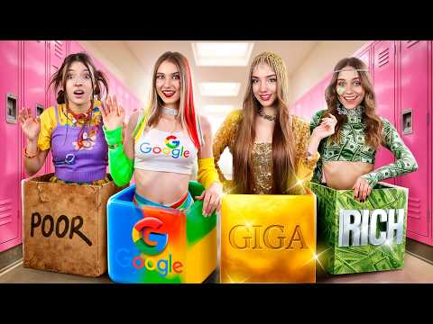 Meninas Pobre vs Rica vs Giga Rica! Garota Google é a Nova Aluna