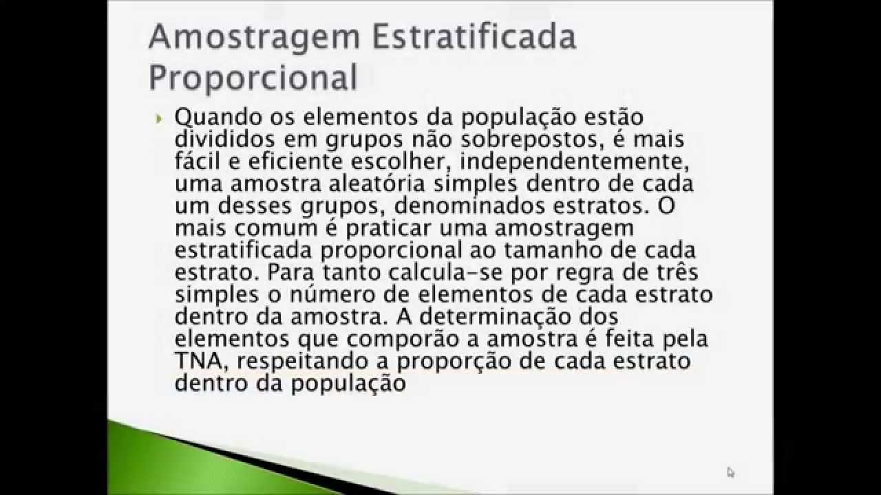 Técnicas de amostragem (parte 2)