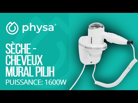 Vidéo - Sèche-cheveux mural - 1600 W - Blanc