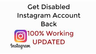 How to Get Back Disabled Instagram Account UPDATED