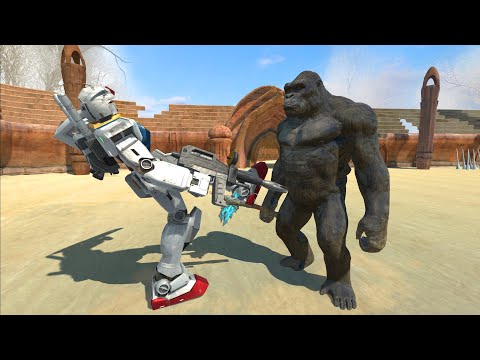 Gundam Rx-78 VS King Kong At Arena - Animal Revolt Battle Simulator