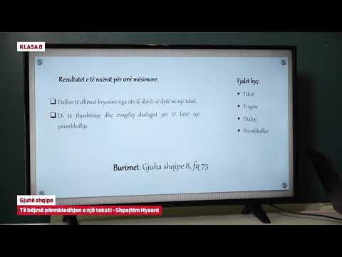 e Mesimi Klasa 8 - 8089 Gjuhë shqipe - Të bëjmë përmbledhjen e një teksti