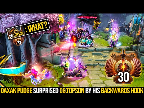 Rank 30 Daxak Pudge Offlane Surprised OG.Topson Clinkz By His Backwards Hook | Pudge Official