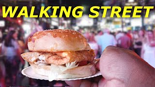 Thailand Greasy Burger on Walking Street Food