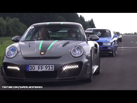 1400 HP PORSCHE 9FF 997 TURBO  VS 800 HP AUDI S2 AVANT!!