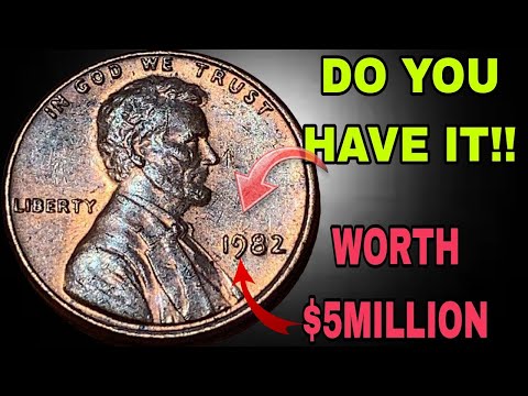 US 1982 No Mint Mark One Cent Coins - United States Lincoln Penny Coins