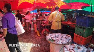 Bangkok Food Market: Thai Shopping at Klong Toey Market.  バンコク　クローントォーイマーケット　散歩風景　＃１
