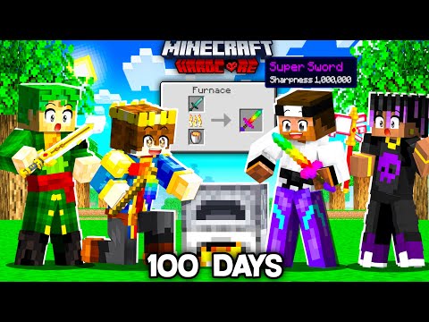 100 Days But SMELTING GIVES OP ENCHANTS In Hardcore Minecraft 😰