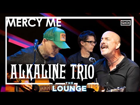 Alkaline Trio performing Mercy Me during a Q101 Live In The Lounge session in 2025