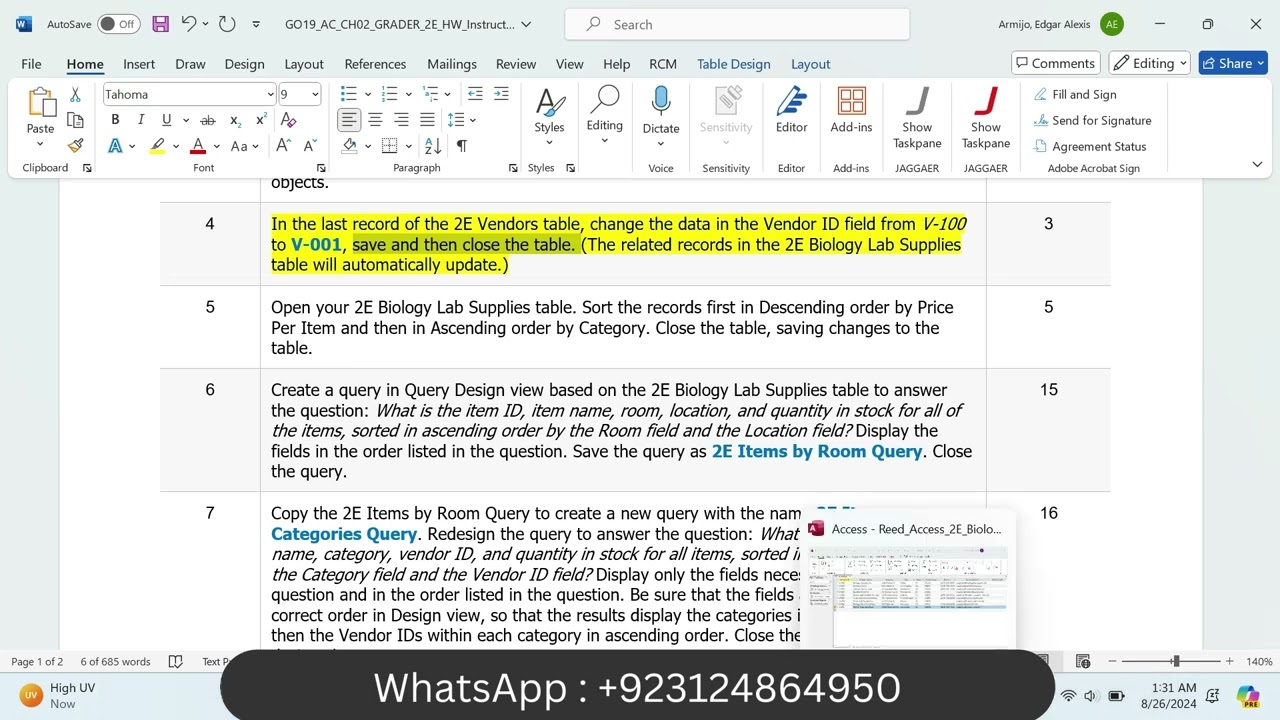 GO19_AC_CH02_GRADER_2E_HW - Biology Supplies 1.1 | GO19 AC CH02 GRADER 2E HW   Biology Supplies 1.1