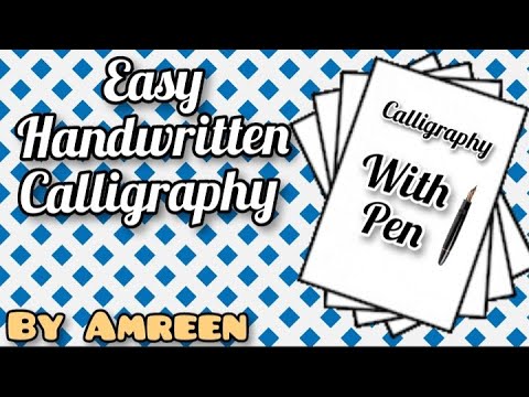 Easy calligraphy with pen|By Amreen | easy step by step