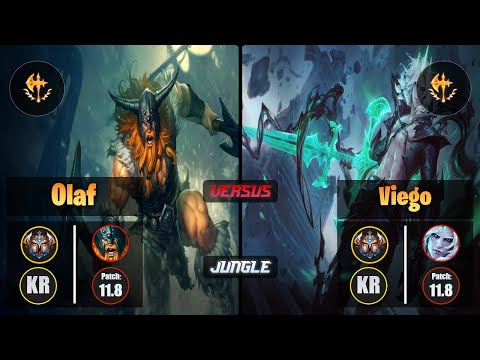 Challenger OLAF [Conqueror] (Jungle) VS  VIEGO - Challenger KR Patch 11.8