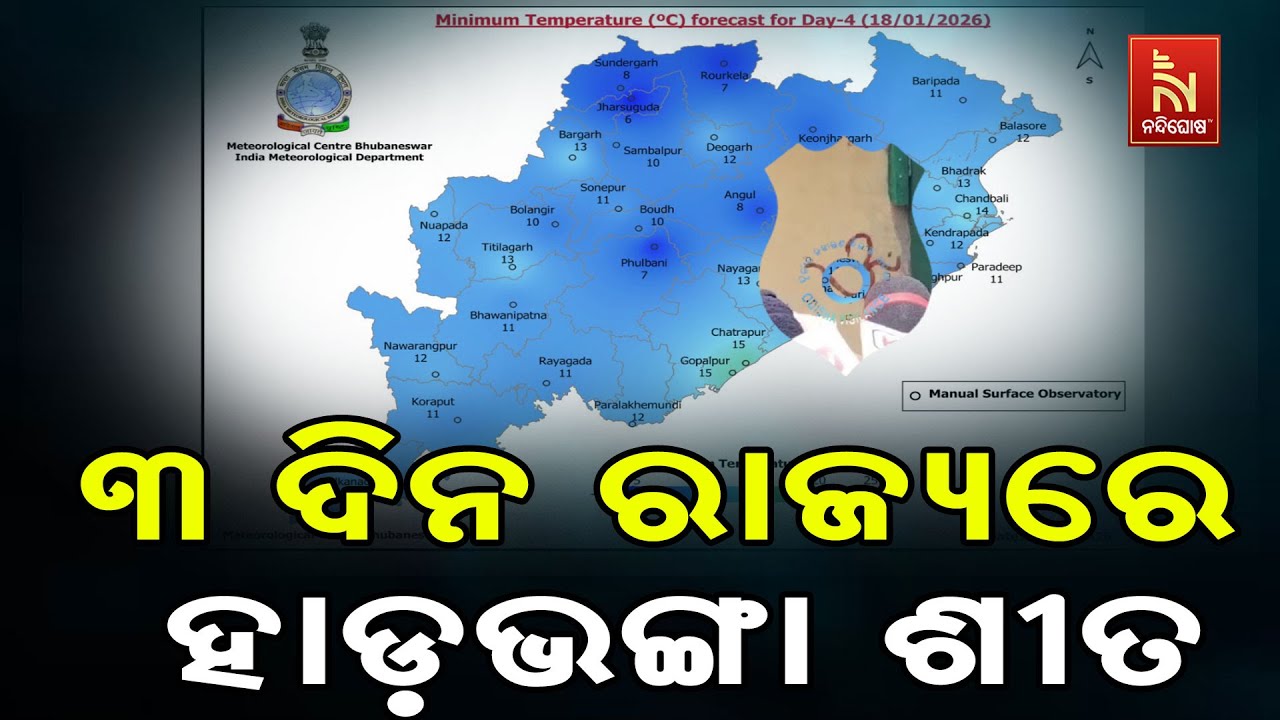 ଶୀତର ପ୍ରକୋପରେ ଥରୁଛି ସାରା ଓଡିଶା । ପଶ୍ଚିମରୁ ଉପକୂଳ ହାଡ ?