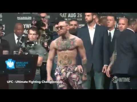 Conor McGregor Fights With Bodyguards of Floyd Mayweather on Stage - Brutal