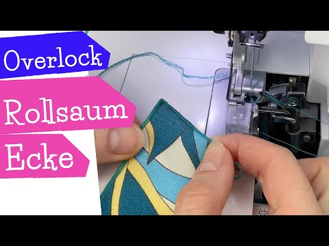 Ecke mit Rollsaum nähen | Rollsaum Ecke | Overlock nähen | Nähanleitung | nähen lernen | mommymade