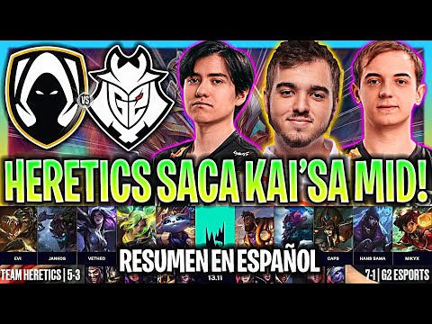 HERETICS DE FLAKKED SACA KAI'SA MID! | TH vs G2 RESUMEN LEC VERANO 2023 ESPAÑOL LVP