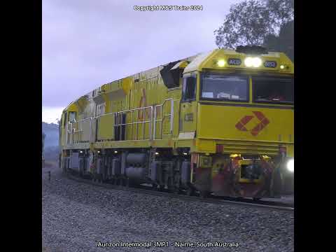 AUSTRALIAN INTERMODAL FREIGHT TRAIN CLIMBS THROUGH THE ADELAIDE HILLS #aurizon #australiantrains
