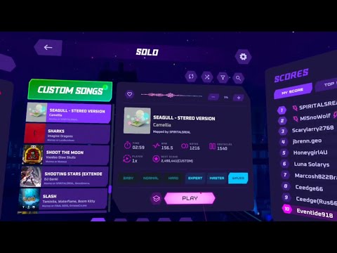 "Seagull" by Camellia; Synth Riders Custom Map, "Waves" Difficulty