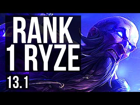 RYZE vs MALZAHAR (MID) | Rank 1 Ryze, 9/1/6, Rank 9 | TR Grandmaster | 13.1