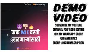 Mumbai Indians fans status editing/  join my WhatsApp group for materials group link in description