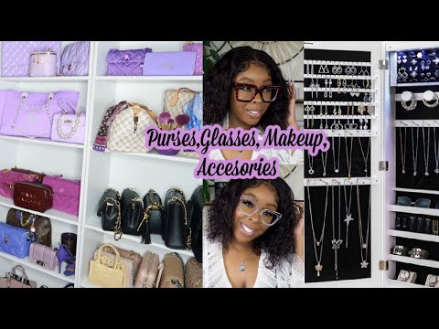 PURPLE BEAUTY ROOM TOUR*MAKEUP COLLECTION,*GLASSES COLLECTION*ORGANIZE ACCESSORY CABINET*ZEELOOL