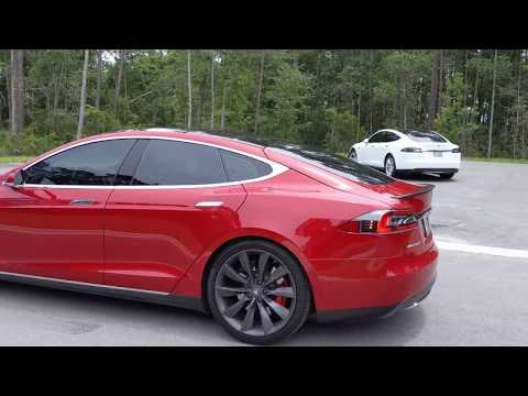 2.6 seconds 0-60 Tesla Model S P90DL Red Full Launch Mode Acceleration