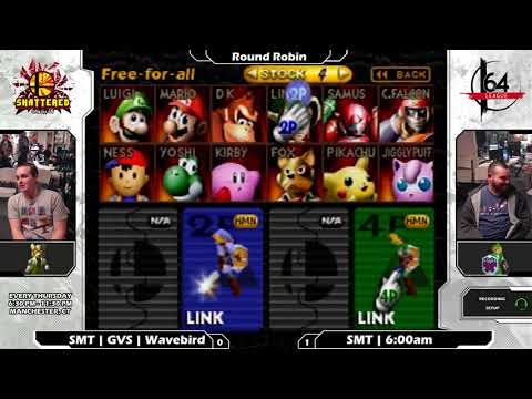 Smash 64: SMT | GVS | Wavebird (Fox/Link) V SMT | 6:00am (Link) - Shattered 96 Tourney