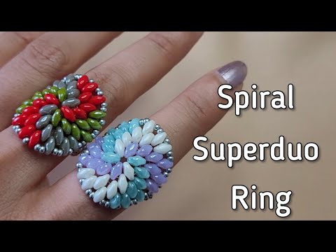 DIY Spiral Superduo Ring Tutorial 🌻