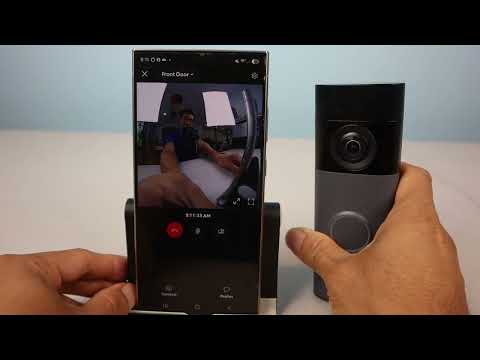 Ring Battery Doorbell (newest model) — Retinal 2K with wide-angle video, up to 6x Enhanced Zoom, Two-Way Talk, and Built-In Battery, Speckled White video review thumbnail