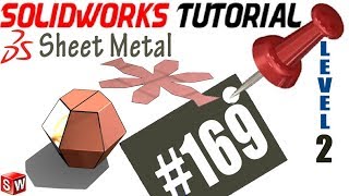 169 SolidWorks Sheet Metal Tutorial: Convert to Sheet Metal feature, bend & rip edges ,  rip sk.