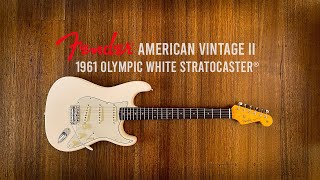 Video thumbnail for Fender: American Vintage II 1961 Olympic White Stratocaster by Brett Kingman