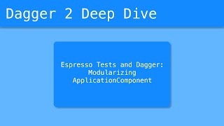 Download the video "Dagger 2 Deep Dive (27/55) - Espresso tests and Dagger: Modularizing ApplicationComponent"