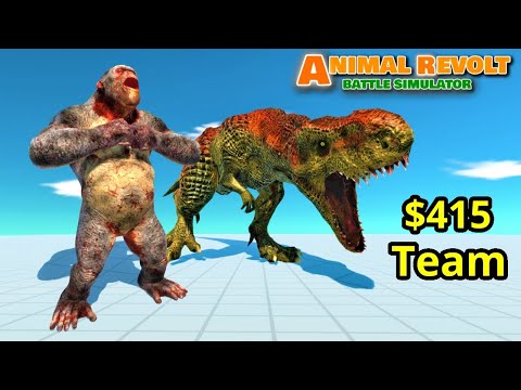 T-rex and goro vs random unit same price ARBS animal revolt battle simulator