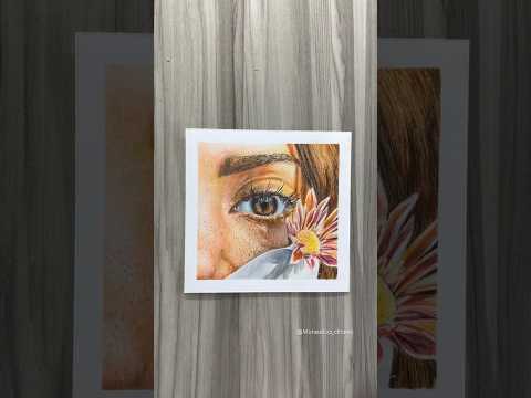 Hyper-realistic eye drawing with a flower inside—drawn entirely with color pencils! #coloredpencil