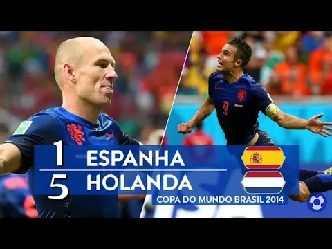 HOLANDA 5 X 1 ESPANHA COPA DO MUNDO 2014 - BRASIL MELHORES MOMENTOS
