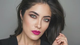Bronzy Eyes &amp; Hot Pink Lips | Tartelette in Bloom tutorial | Melissa Alatorre
