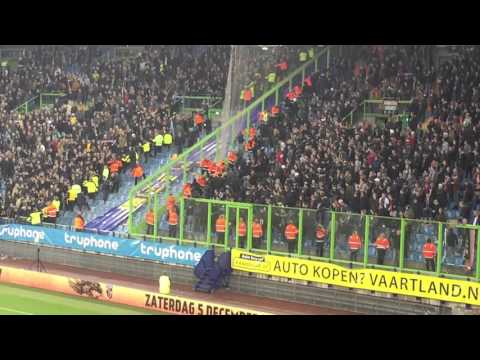 Trieste NEC fans slopen uitvak Vitesse tijdens derby Vitesse - Nec 1-0 29-11-2015