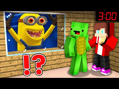 Surviving Scary Minion.EXE in Maizen Minecraft at 3:00 AM