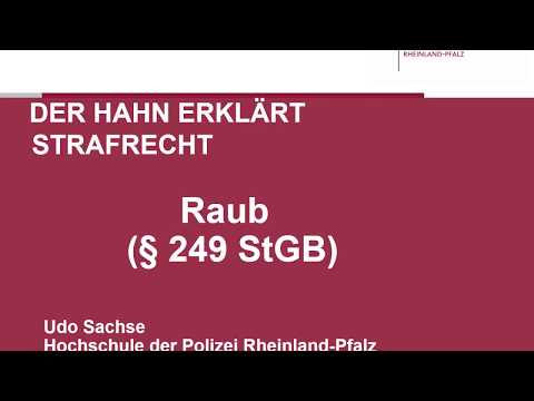 The Rooster Explains Criminal Law - Section 249 of the German Criminal Code (StGB) - Robbery