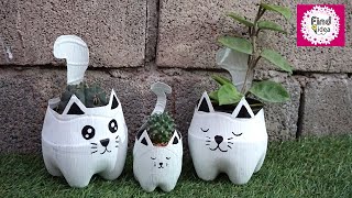 how to make a cats planter from bottle diy pot cats from bottle how to make pot cats