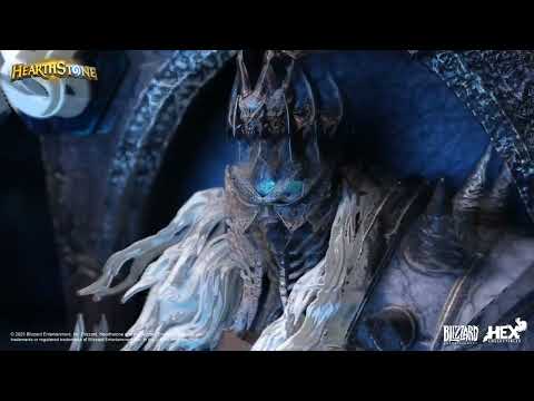 【正版授權】Blizzard x HEX Collectibles-暴雪遊戲 爐石傳說 巫妖王卡牌藝術雕像