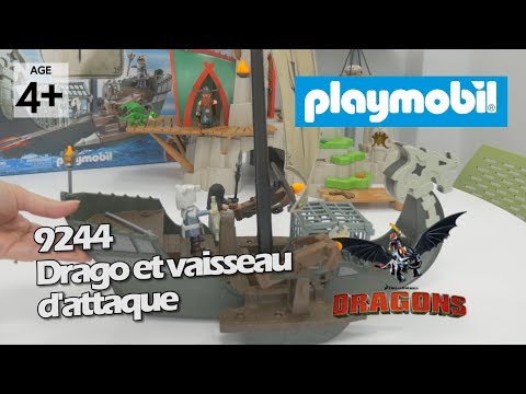 Playmobil 9244 - Drago et vaisseau d'attaque (Dragons)  - Démo en français HD FR