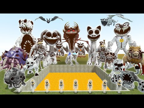 DESTROY ZOONOMALY MONSTER FAMILY & FORGOTTEN SMILING CRITTERS in BIG HOLE LAVA - Garry's Mod