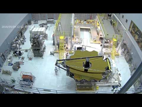 James Webb Space Telescope being turned over for instrument installation