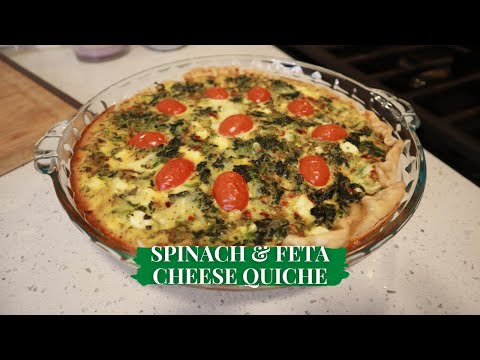 Spinach & Feta Cheese Quiche Recipe | Easy Quiche Recipe for Brunch, Breakfast or Lunch/Dinner