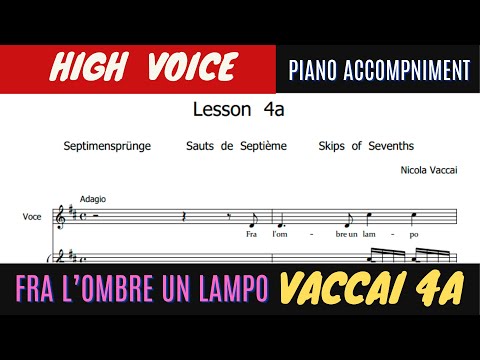 Vaccai - lesson nr 4 - Fra l'ombre un lampo solo - high voice