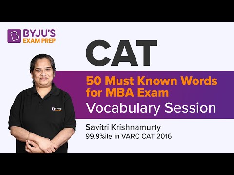 CAT 2022 | 50 Must Known Words for MBA Exam | Ace Your CAT VARC Preparation | BYJU'S Exam Prep