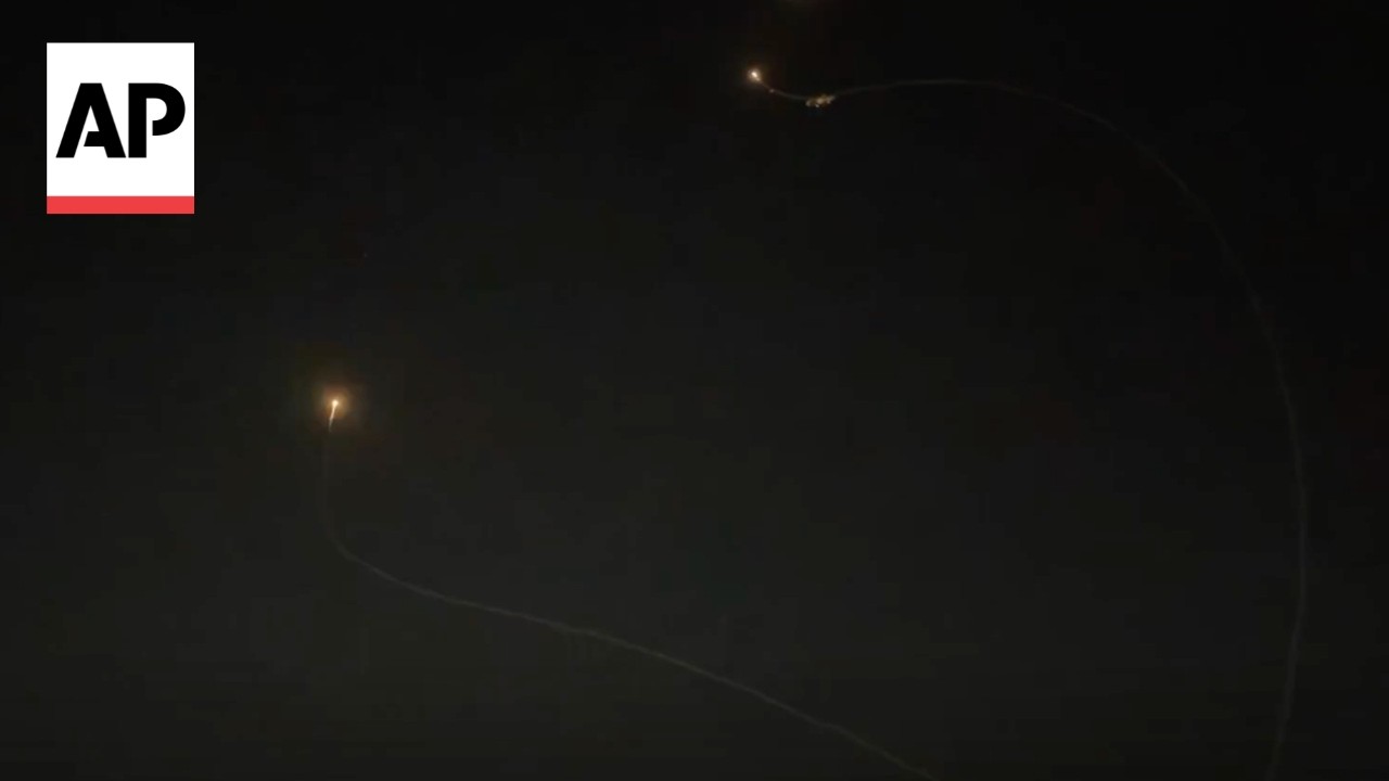 Video | Interceptions seen in Tel Aviv as Iran missiles launch towards Israel